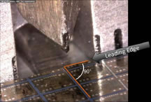 Figure 2: Features printed at 90 degrees to the leading edge of the sample