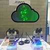 Stereomicroscopes configured for fluorescence with the NIGHTSEA system. Inset shows fluorescent zebrafish.