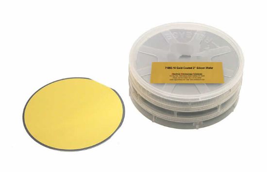 Picture of Gold Coated 2" Silicon Wafer, P-Type <100>