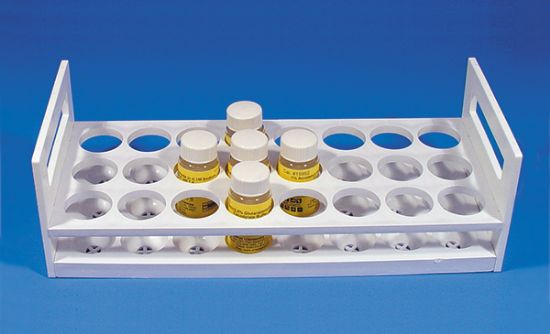 Picture of Scintillation Vial Rack w/Handle, 24-Place Natural