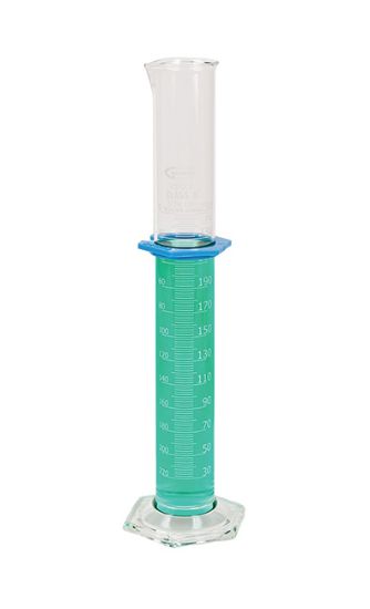 Picture of 250ml Glass Cylinder w/Hex Base, Double Metric Scales