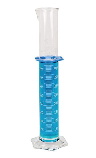 Picture of 500ml Glass Cylinder w/Hex Base, Double Metric Scales