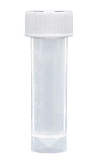Picture of 5mL Transport Tube w/ Attached White Screw Cap