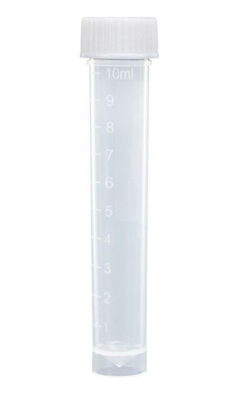 Picture of 10mL Transport Tube w/Attached White Screw Cap
