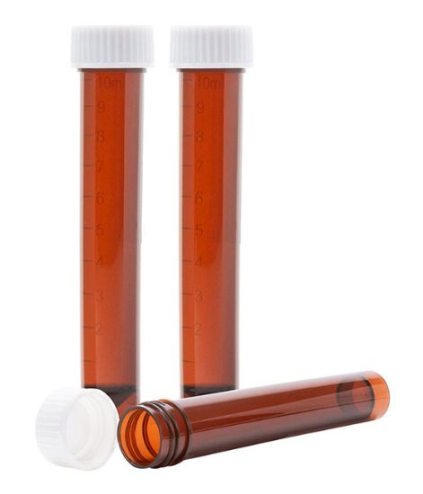 Picture of Amber-Colored 10mL Transport Tube w/Separate Cap
