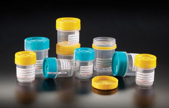 Picture of Tamper Evident SpecTainer™ I, 120mL, Sterile, Tamper, Cyan