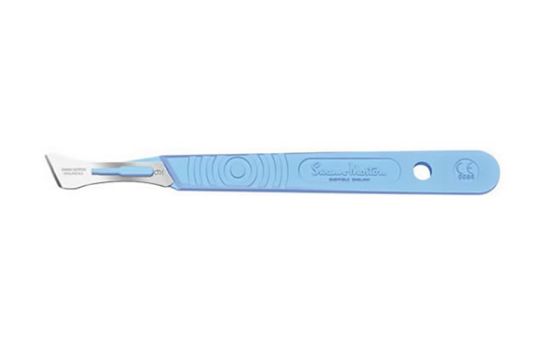 Picture of Swann-Morton® Disposable Scalpel, Sterile Size 9, Blue Handle