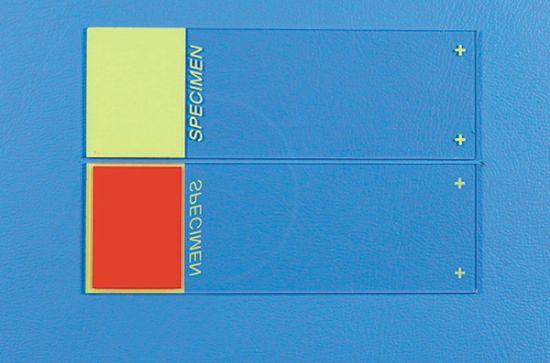 Picture of Colormark™ Plus Glass Slide, Yellow Front, Red Back