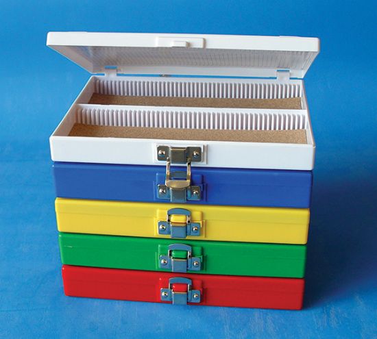 Picture of Secured Hinge Microscope Slide Boxes