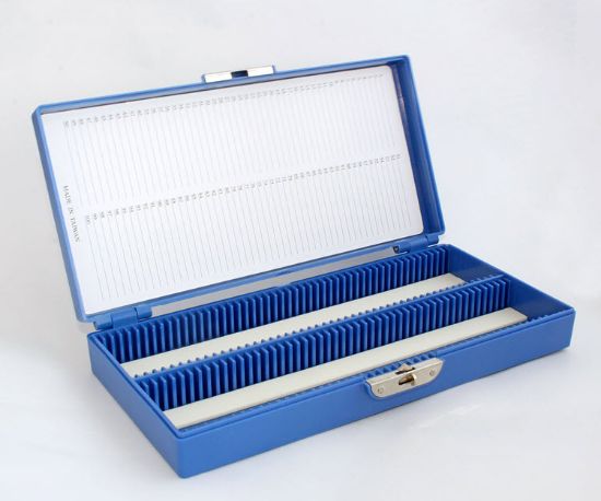 Picture of Petrographic Slide Storage Box, 100 Slide Capacity, Blue