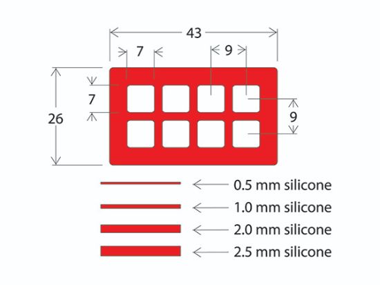 Picture of S / A Press To Seal Gasket, 7X7mm Id, 1.0mm -Depth, 8 Well