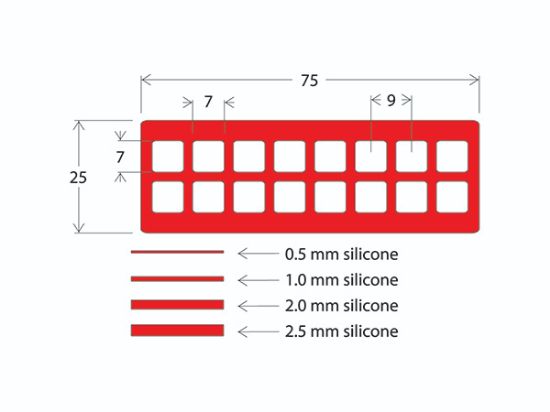 Picture of A / A Press To Seal Gasket, 7X7mm Id, 2.0mm -Depth, 16 Well