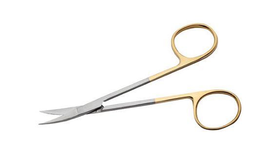 Picture of EMS Tungsten Carbide Iris Scissors, 4½" (114.3mm) Curved