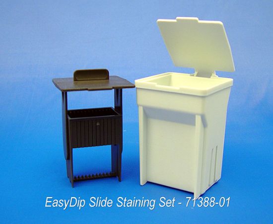 Picture of EasyDip Slide Staining Kit (Jar+Rack), White