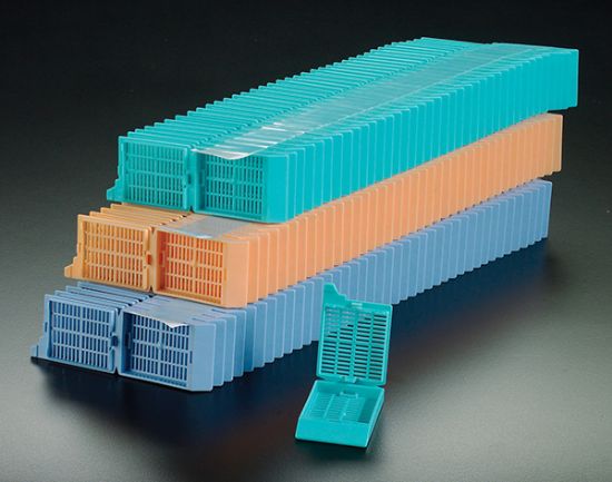 Picture of Unisette Tissue Cassettes in QuickLoad Stacks, Aqua
