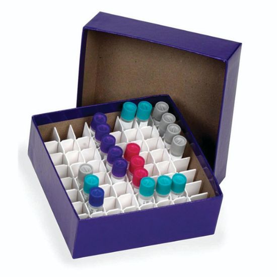 Picture of Cryogenic Vial Box and Lid, Blue, 50 mm