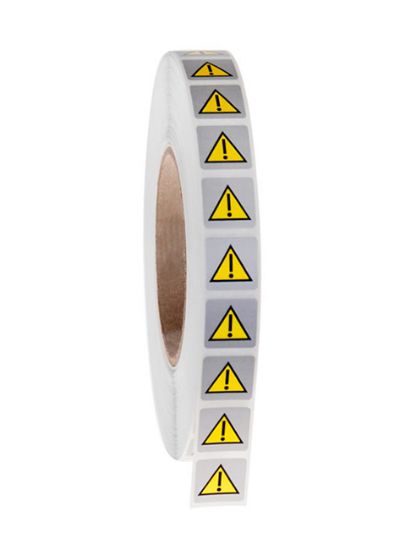 Picture of Warning Symbol Labels, Removable, 0.75 x 0.75"