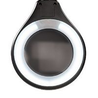 Picture of Round 6" LED Magnifier, Black, 1.88X, 3.5, Table Clam