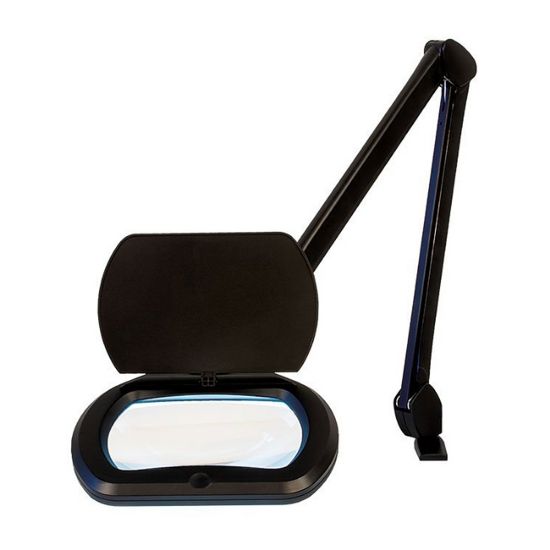 Picture of Round 6.85" LED Magnifier, Black, 1.88X, 3.5, Table Clam