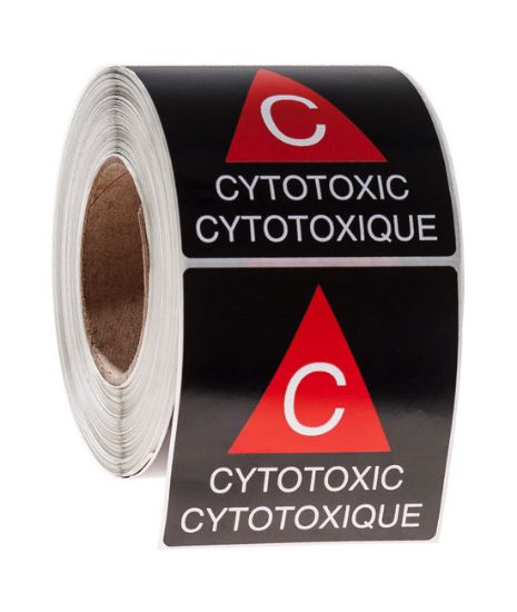 Picture of Cytotoxic Warning Labels, 4 x 4", Removable Paper