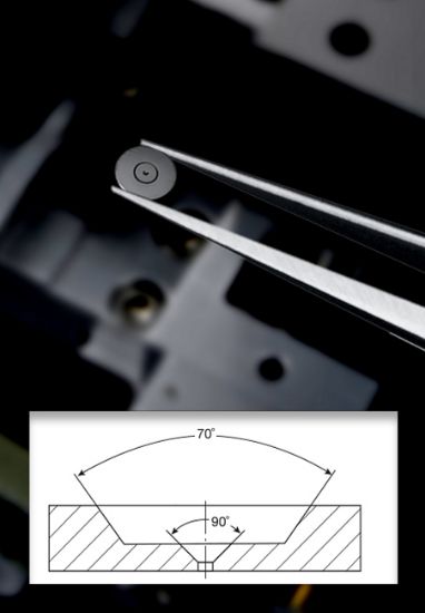 Picture of Aperture Mo 70µm 3mm O.D. X 0.24mm Thick