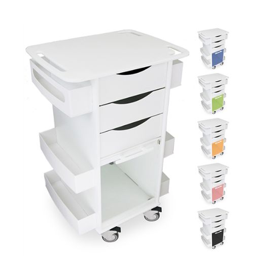 Picture of Core DX Multi Task Cart,White Drawers,Clear Door