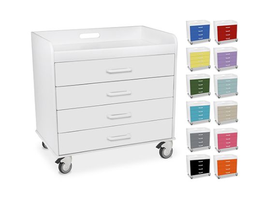 Picture of Extra Wide Compact Locking 4 Drawer Cart