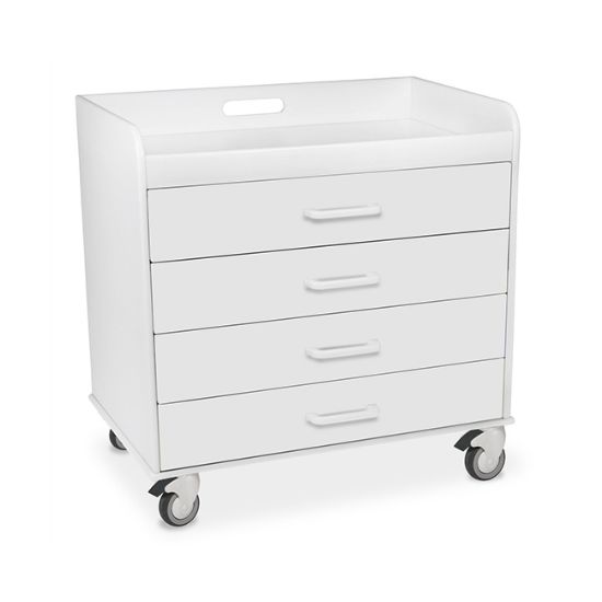 Picture of Ex Wd Compact Locking 4 Drawer Cart,White Drawers
