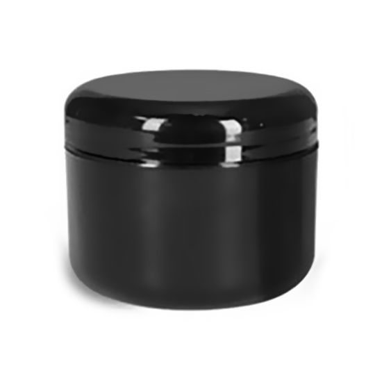 Picture of Black Plastic Jars w/Caps, 8 oz