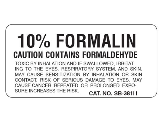 Picture of Labels Formalin, Model Sb-381H