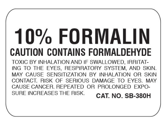 Picture of Labels Formalin, Model Sb-380H