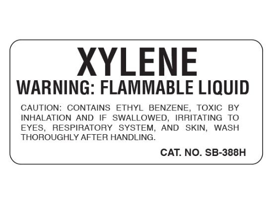 Picture of Labels Xylene, Model SB-388H