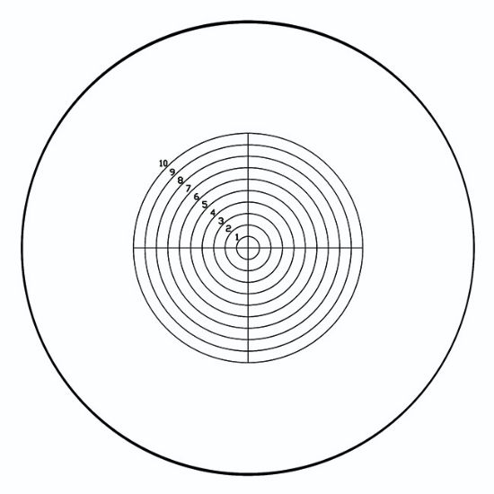 Picture of RET 93, 10 Concentric Circles 0-5 mm dia, 21 mm di